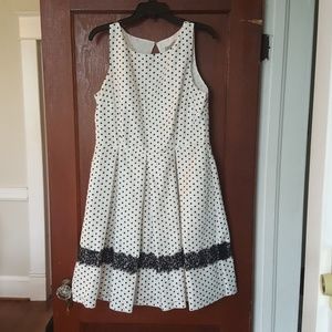 Black and White Polka dot Fit and Flare Dress